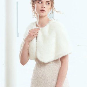 Unreal Fur Love Me Tender Capelet in Ivory NWT